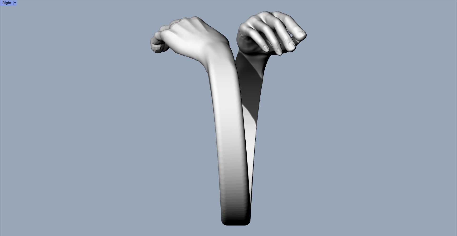 Ring Hug-Ring Hands 3D print model_7