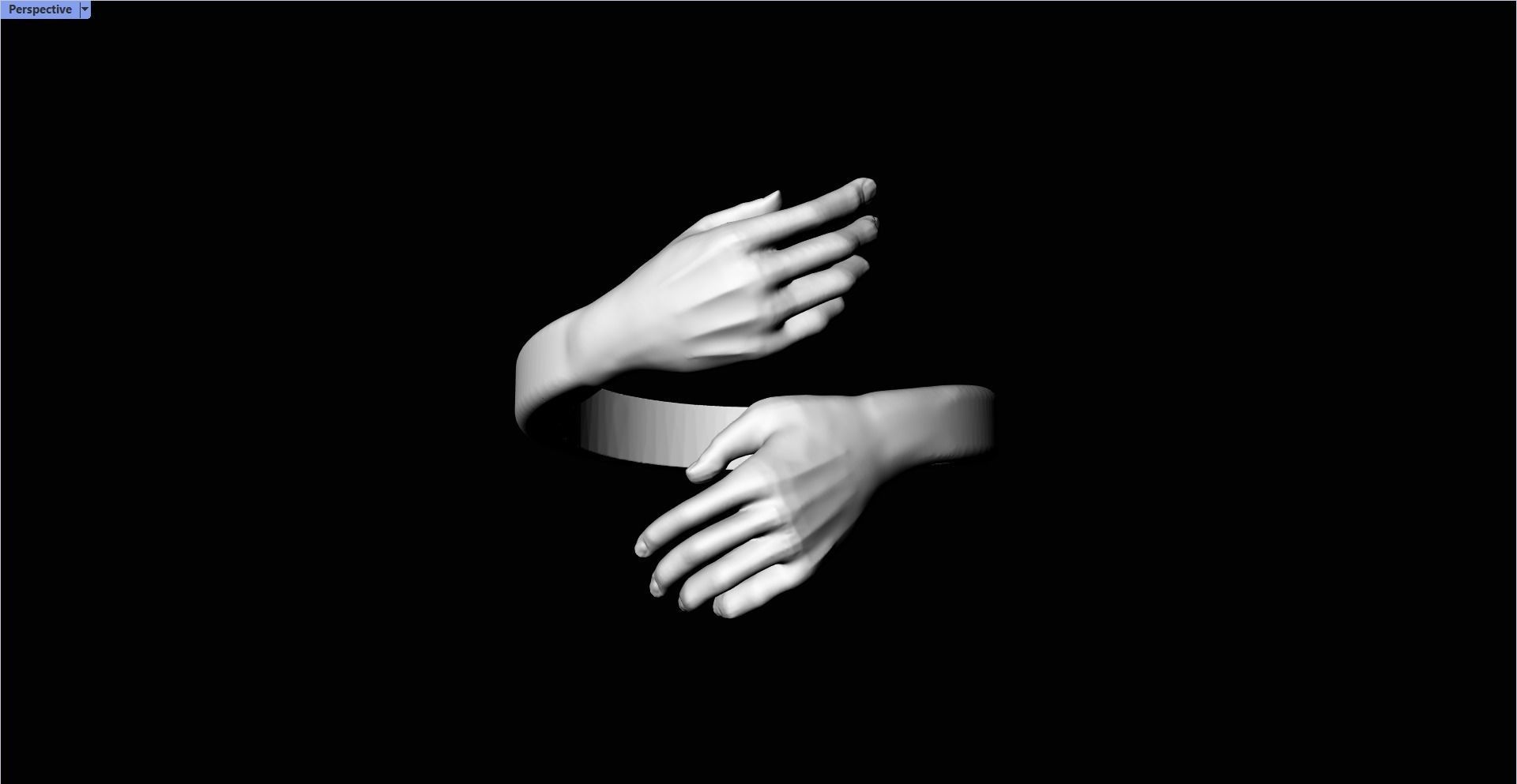 Ring Hug-Ring Hands 3D print model_1