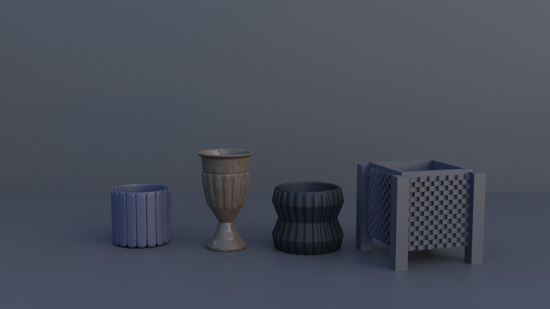 Flower Pots Blender 3D Assets 3D model_1