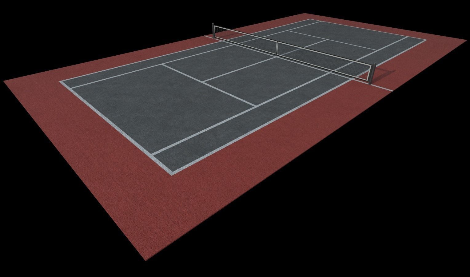 Tennis Court Low-poly 3D model_19