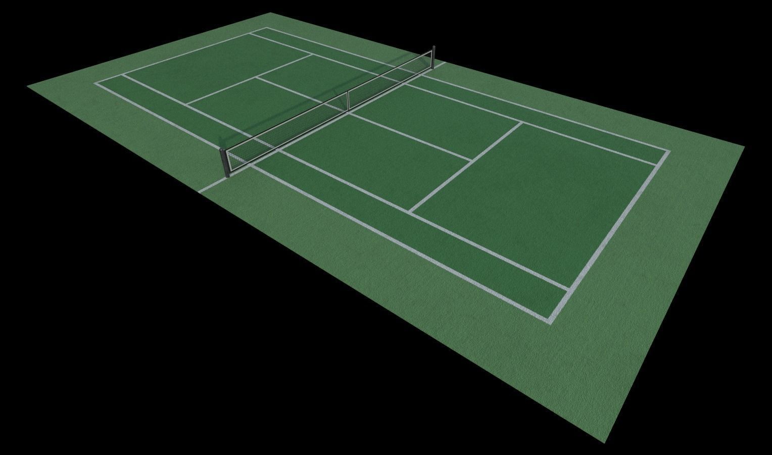 Tennis Court Low-poly 3D model_9
