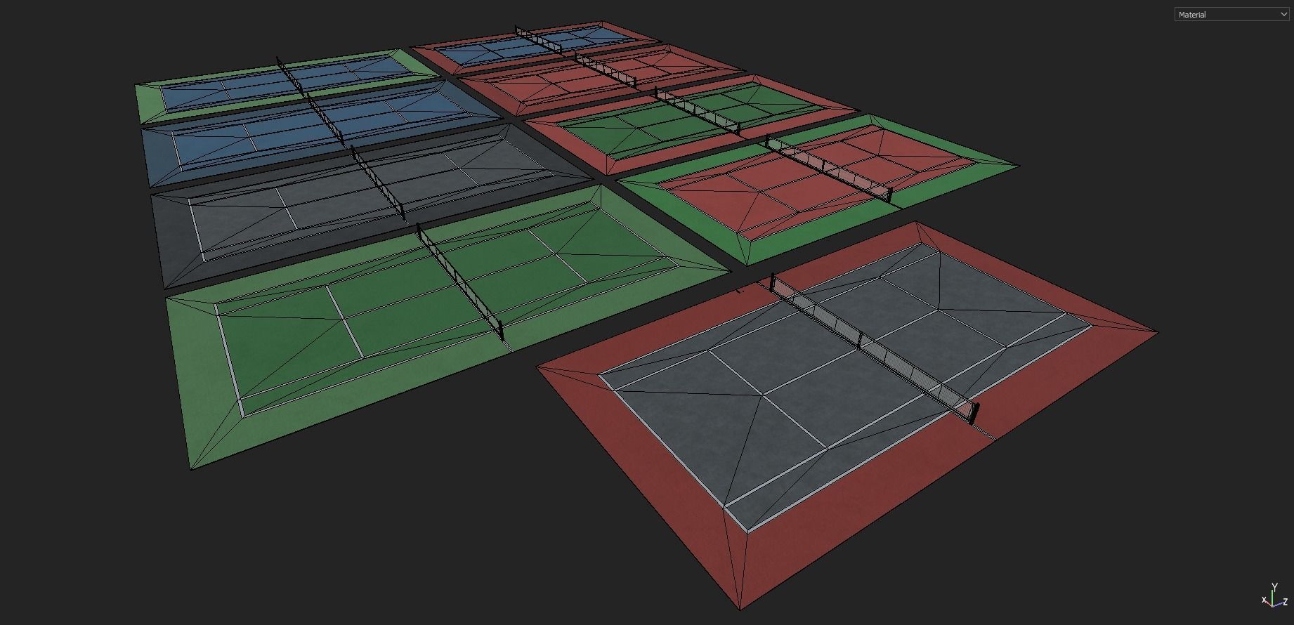 Tennis Court Low-poly 3D model_23