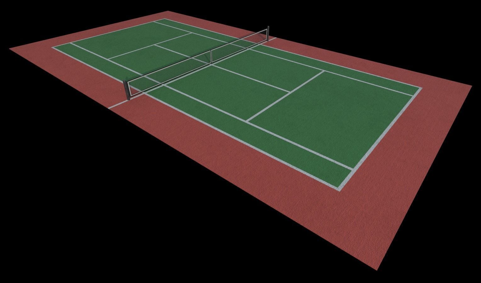 Tennis Court Low-poly 3D model_11