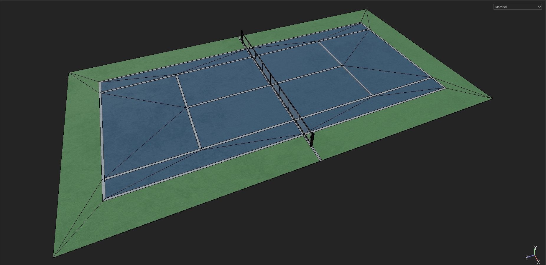 Tennis Court Low-poly 3D model_8