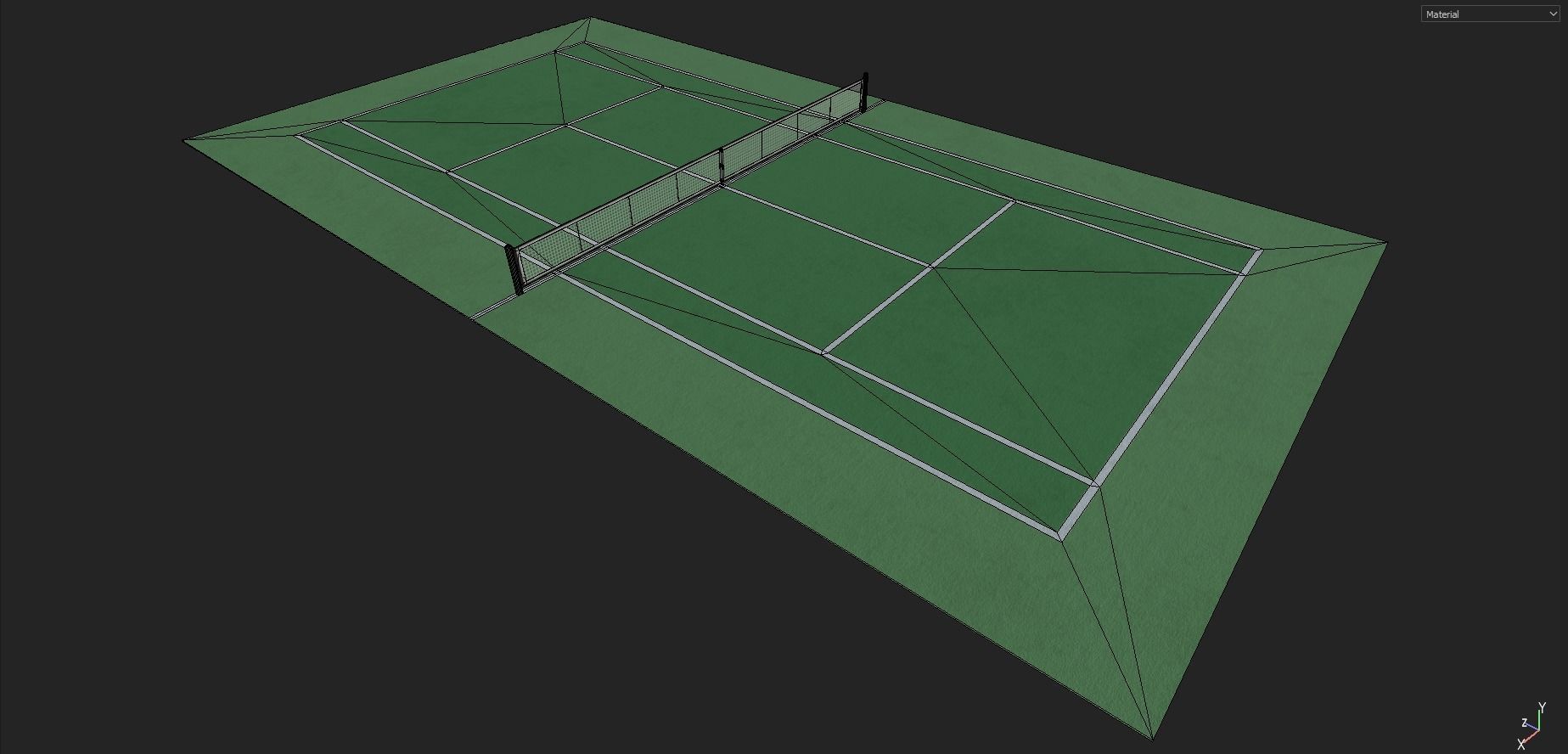 Tennis Court Low-poly 3D model_10