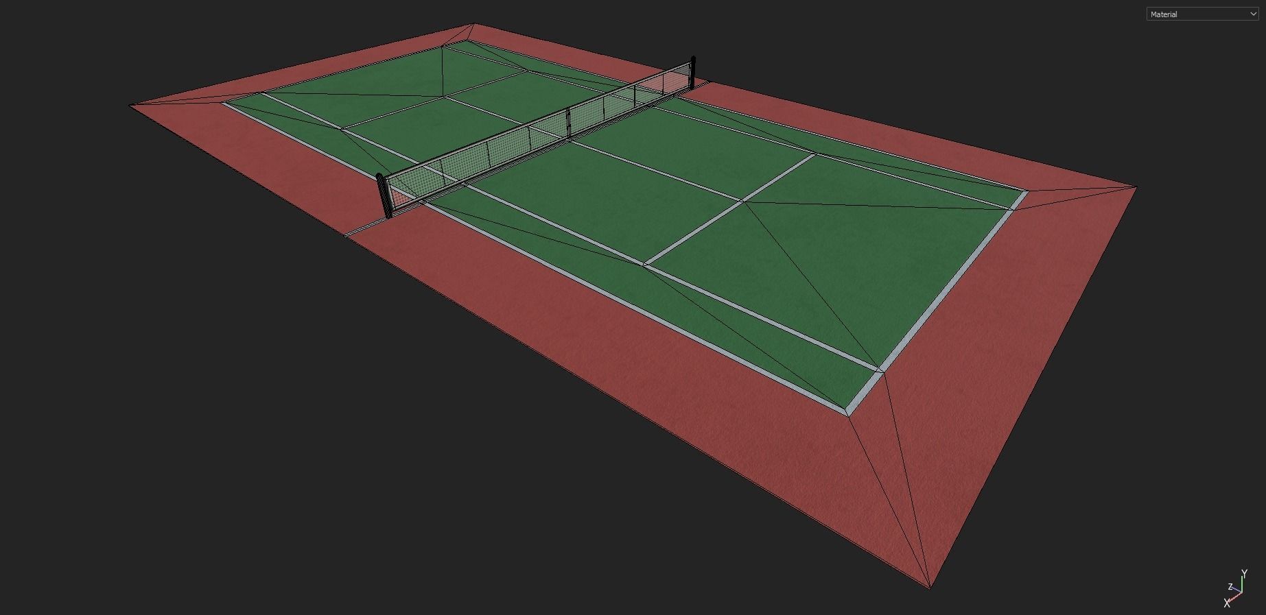 Tennis Court Low-poly 3D model_12