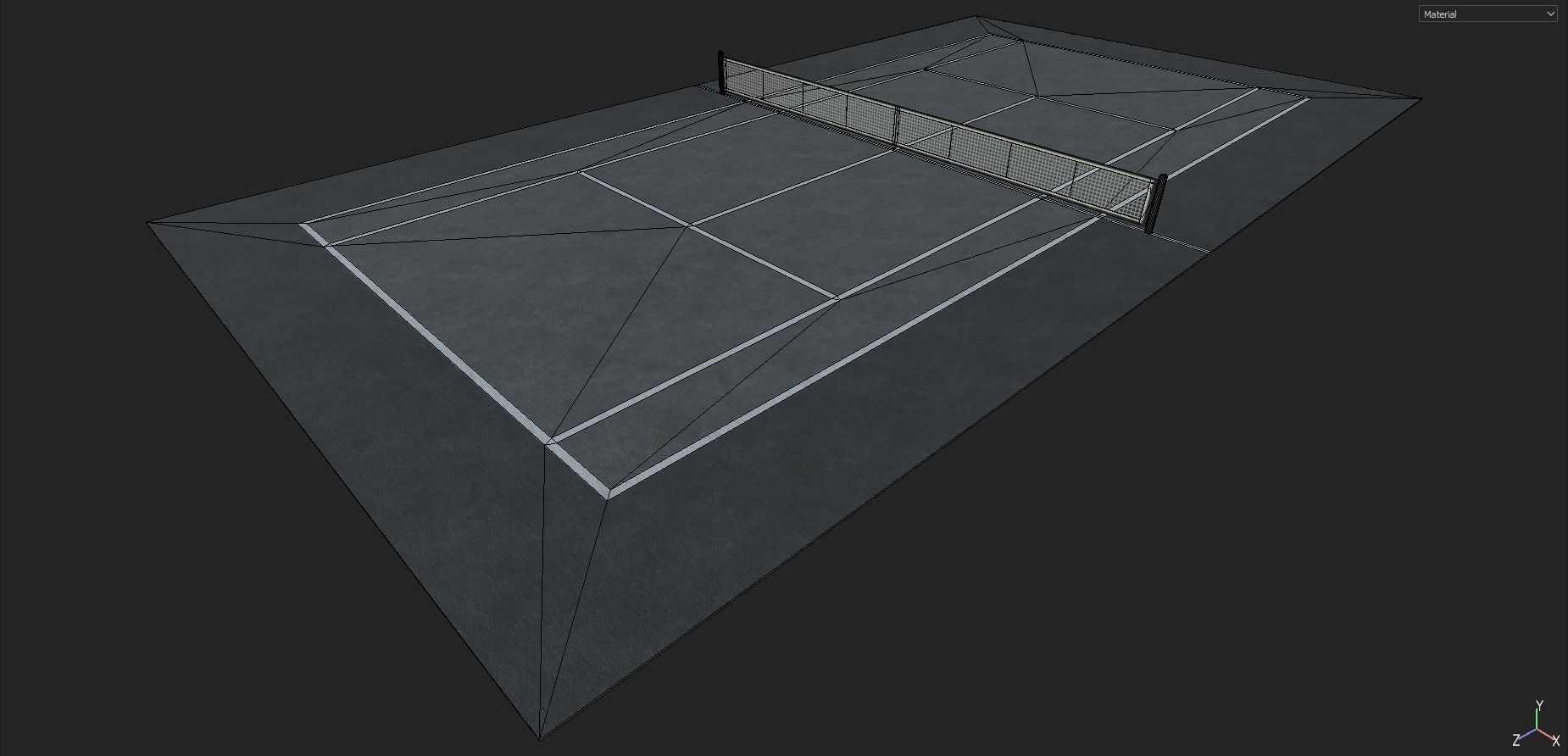 Tennis Court Low-poly 3D model_22