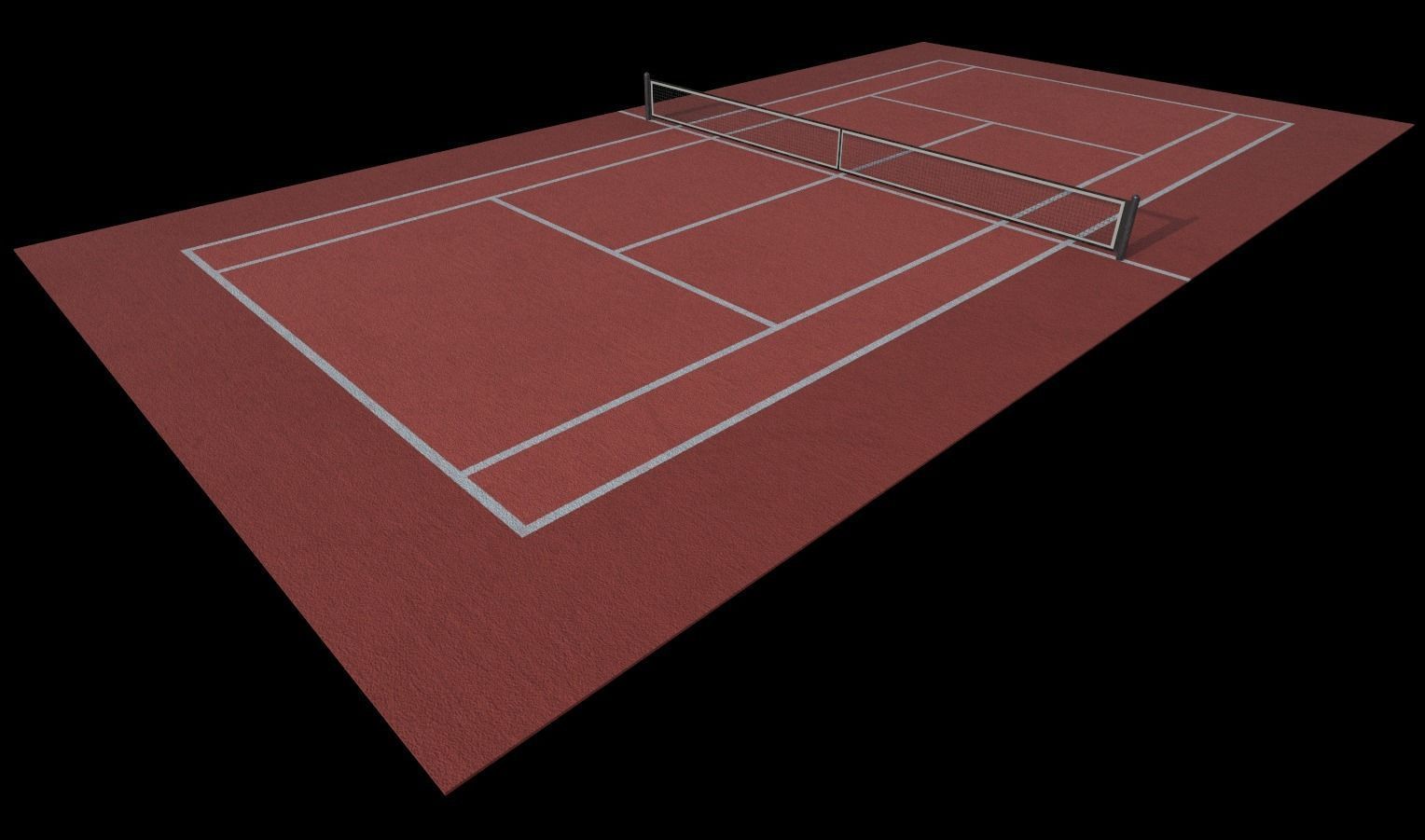 Tennis Court Low-poly 3D model_15