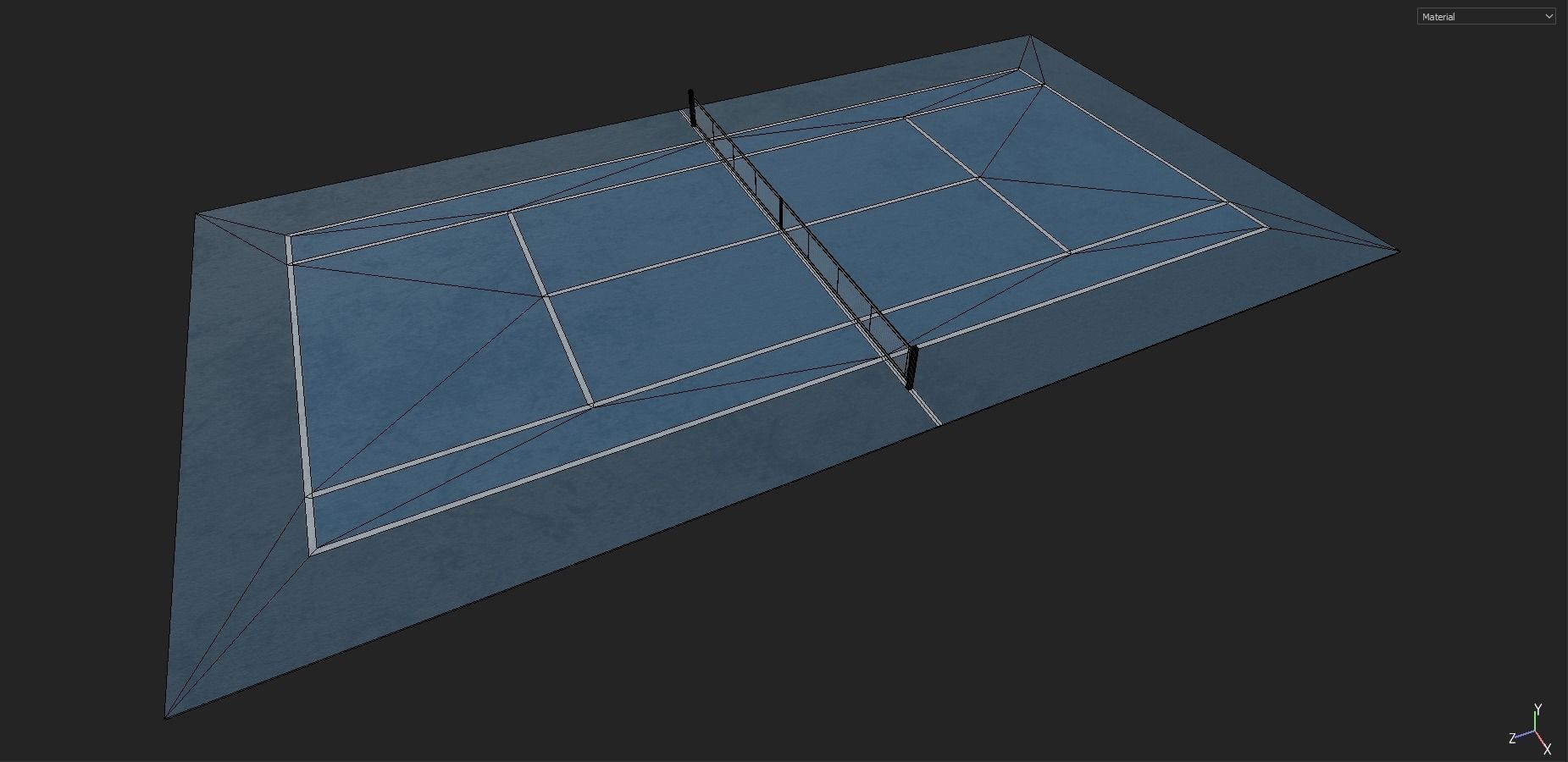 Tennis Court Low-poly 3D model_6