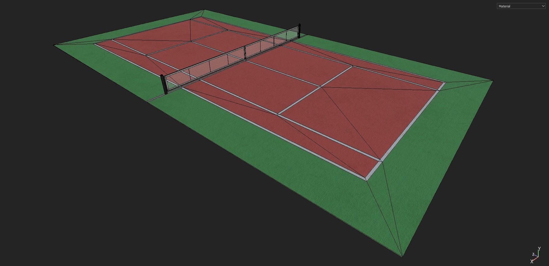 Tennis Court Low-poly 3D model_14