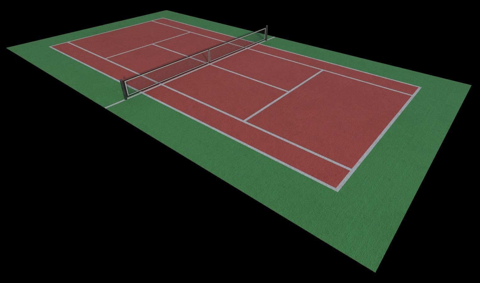 Tennis Court Low-poly 3D model_13