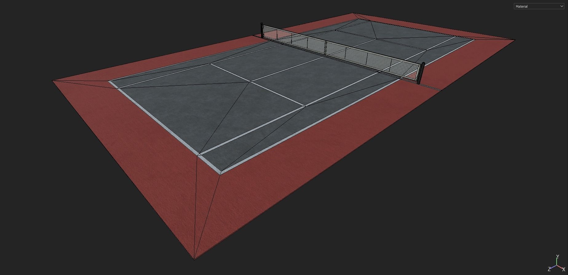 Tennis Court Low-poly 3D model_20