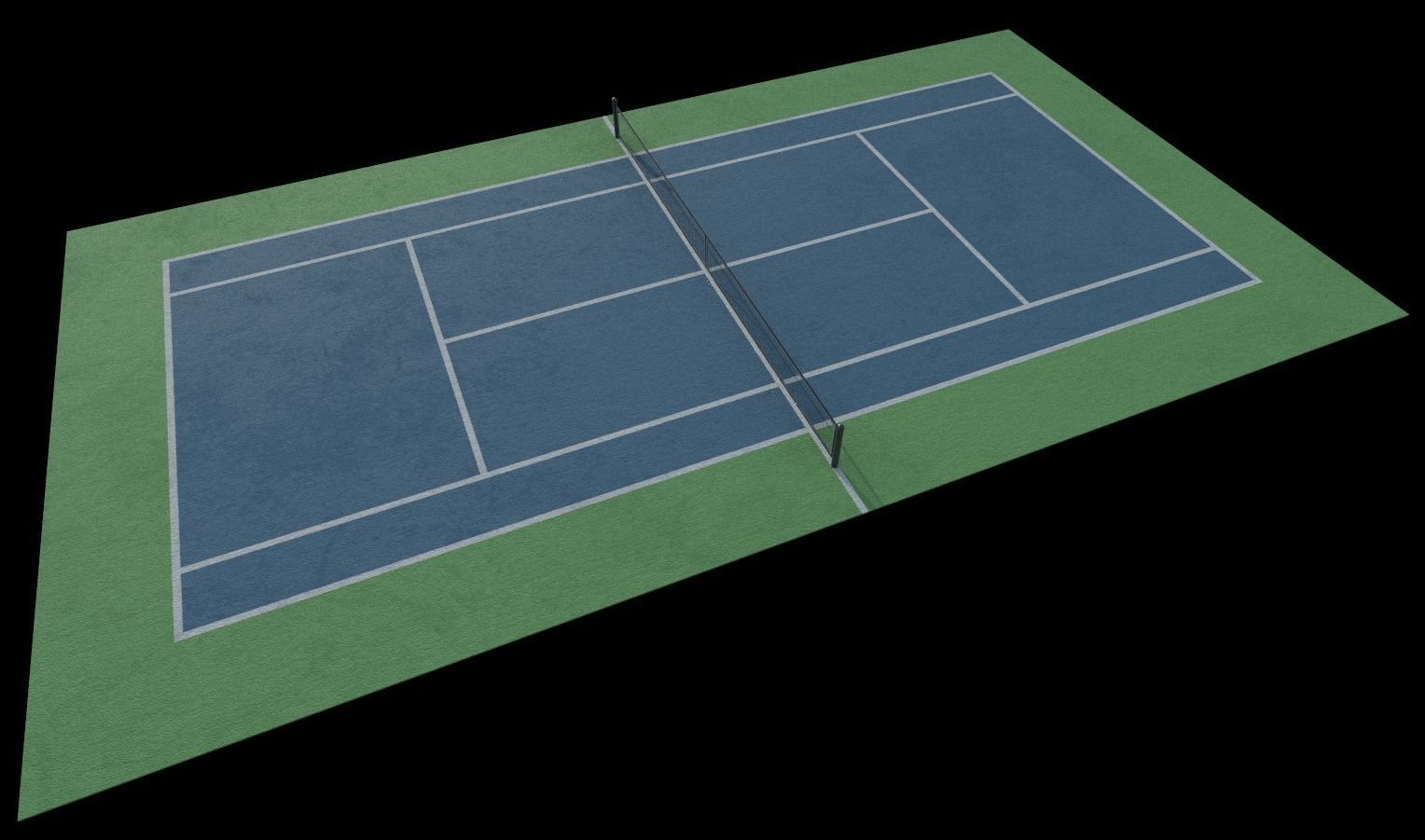 Tennis Court Low-poly 3D model_7