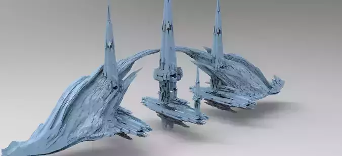 Sci fi Magma Cliff bridge 4 