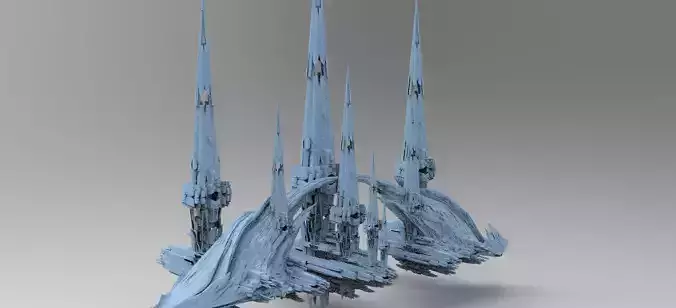 Sci fi Alien Cliff bridge 6 