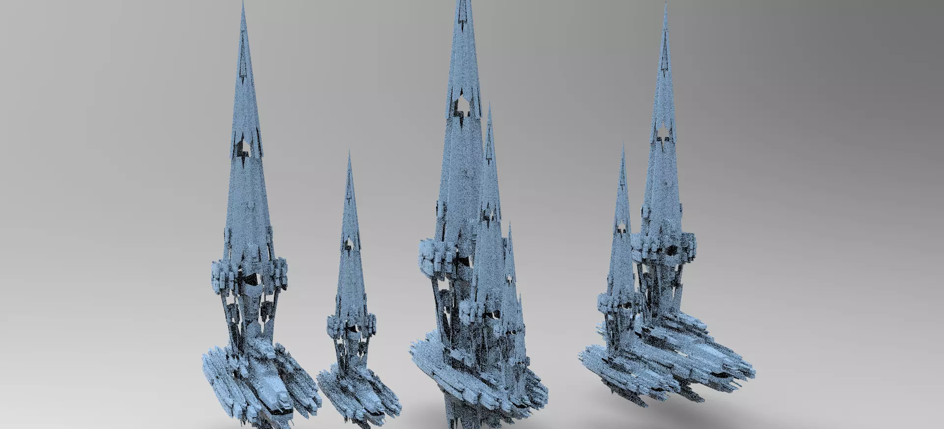 Sci fi Alien Cliff bridge Shards 3D model