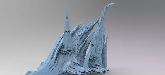 Sci fi Alien Cliff bridge Spikes