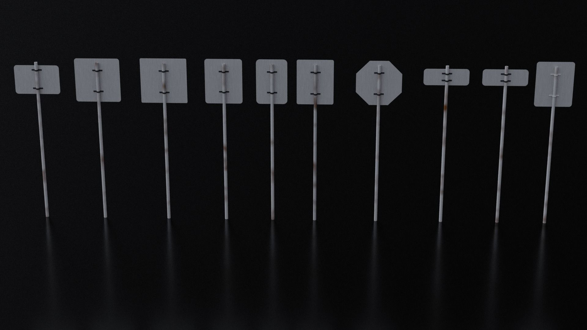 Kitbash Streets Intersections and Signs Low-poly 3D model_4