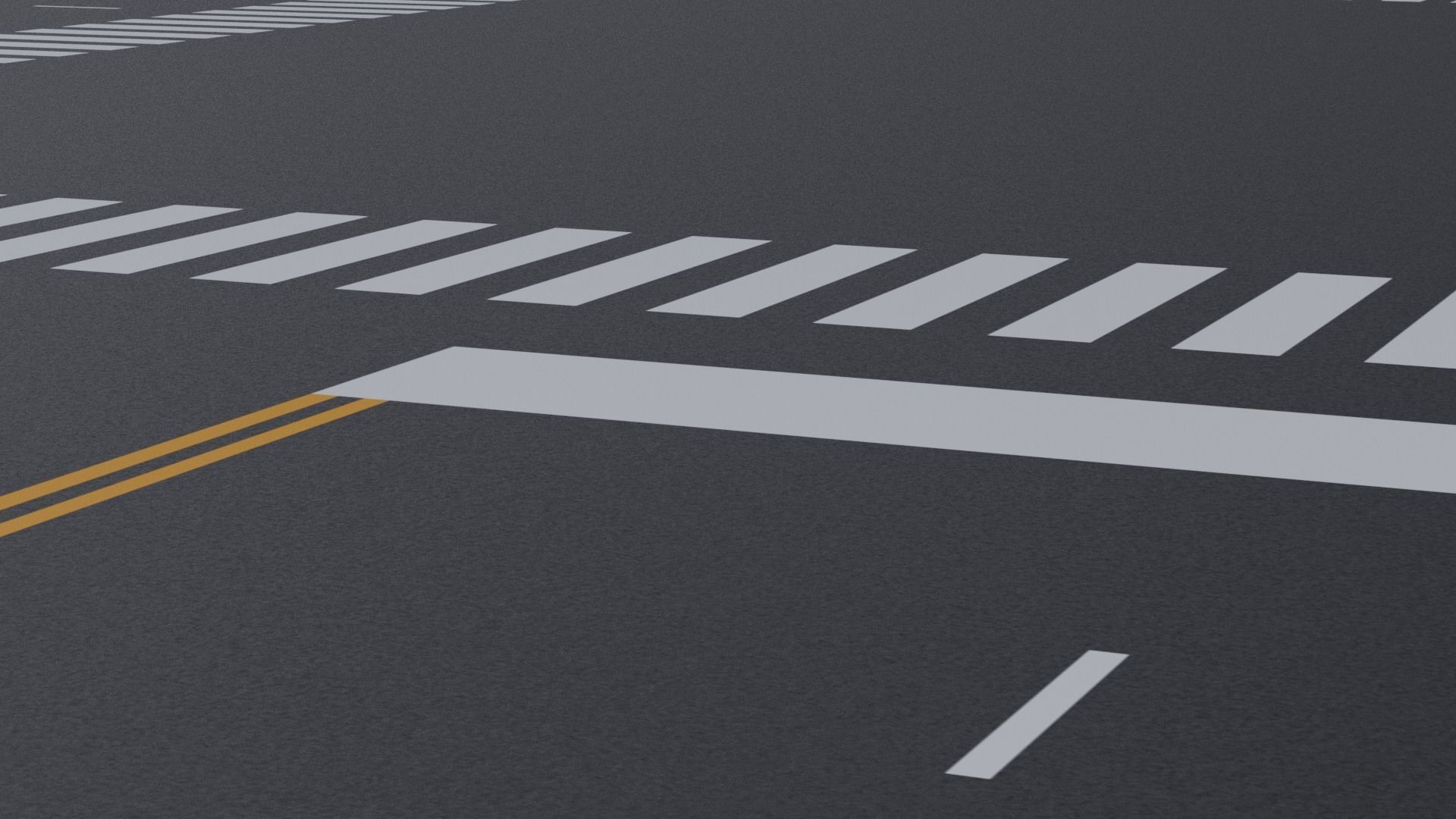 Kitbash Streets Intersections and Signs Low-poly 3D model_15