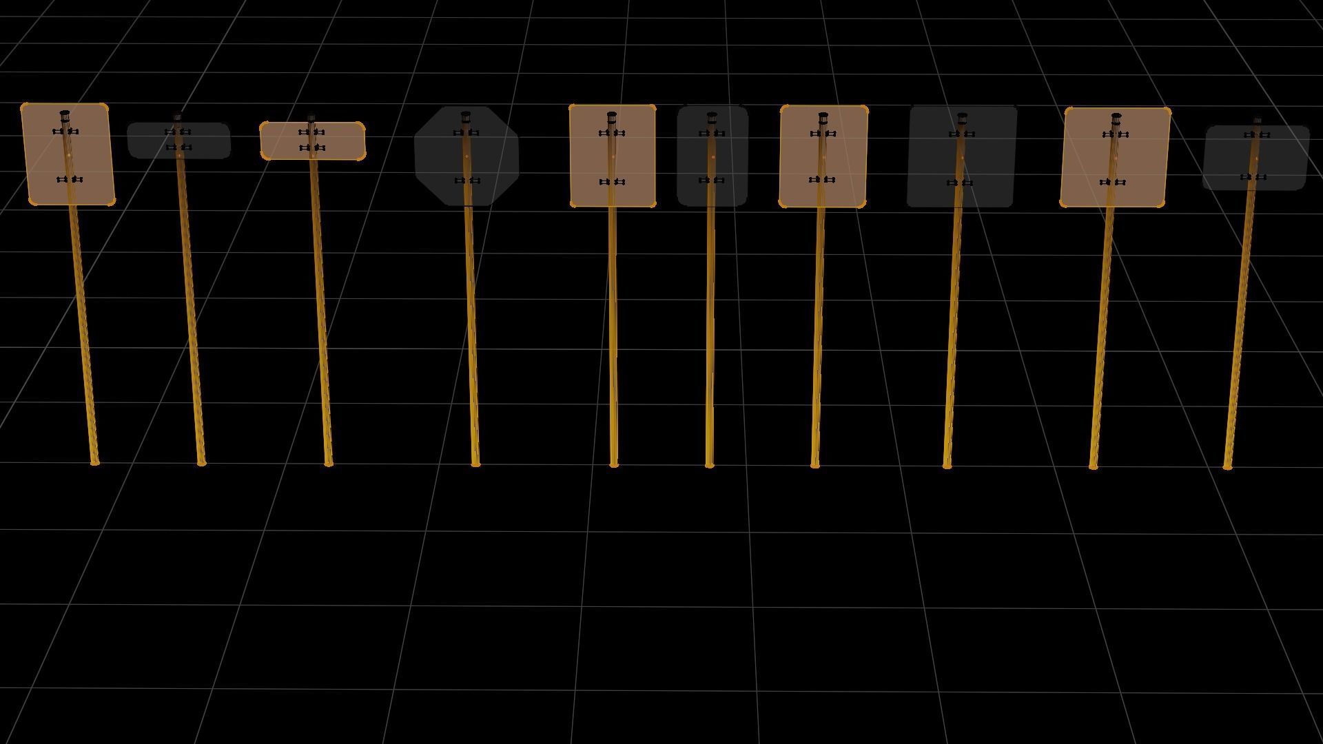 Kitbash Streets Intersections and Signs Low-poly 3D model_6