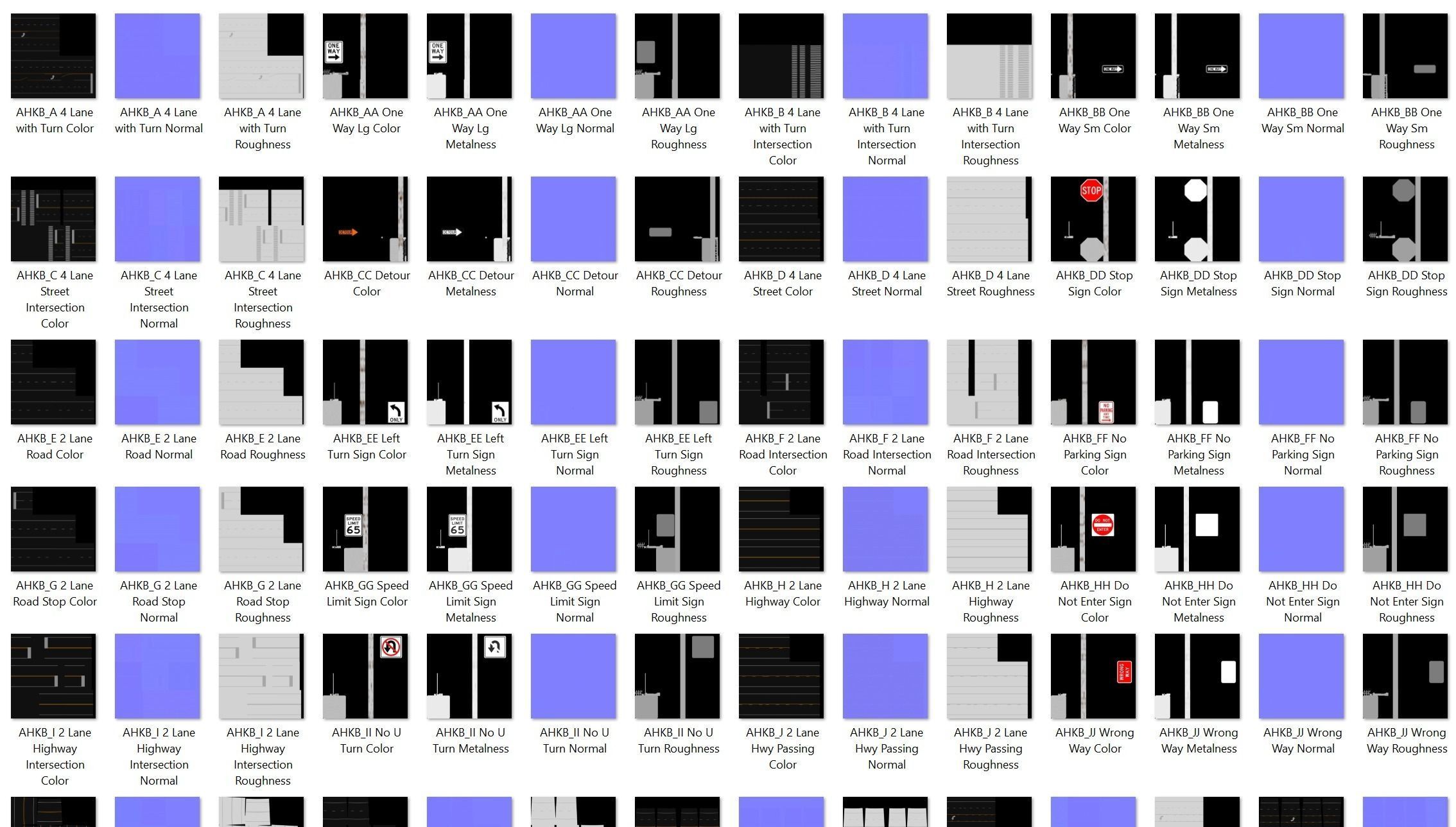 Kitbash Streets Intersections and Signs Low-poly 3D model_18