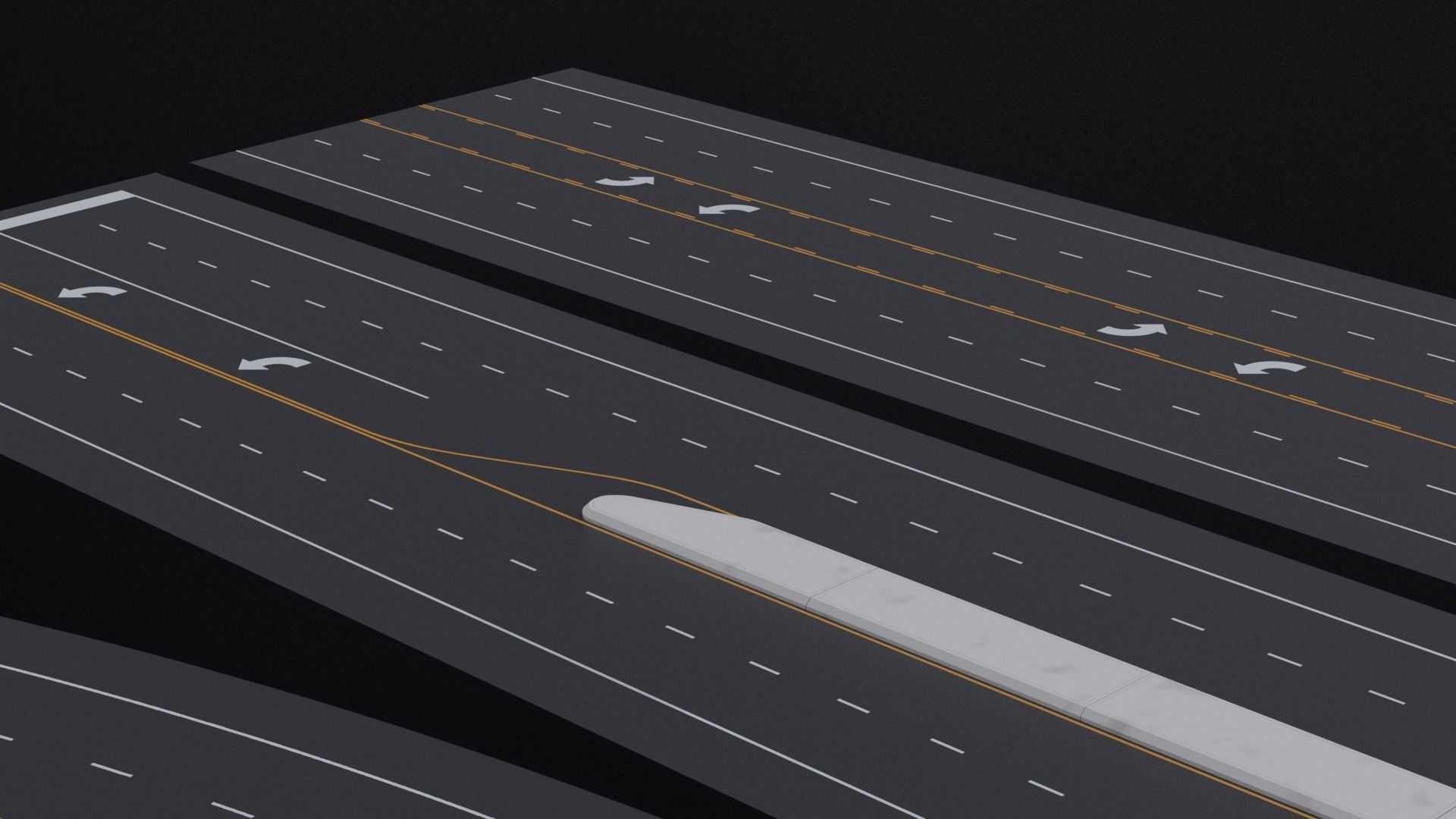 Kitbash Streets Intersections and Signs Low-poly 3D model_13