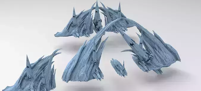 Sci fi Magma Cliff bridge 4 versions 