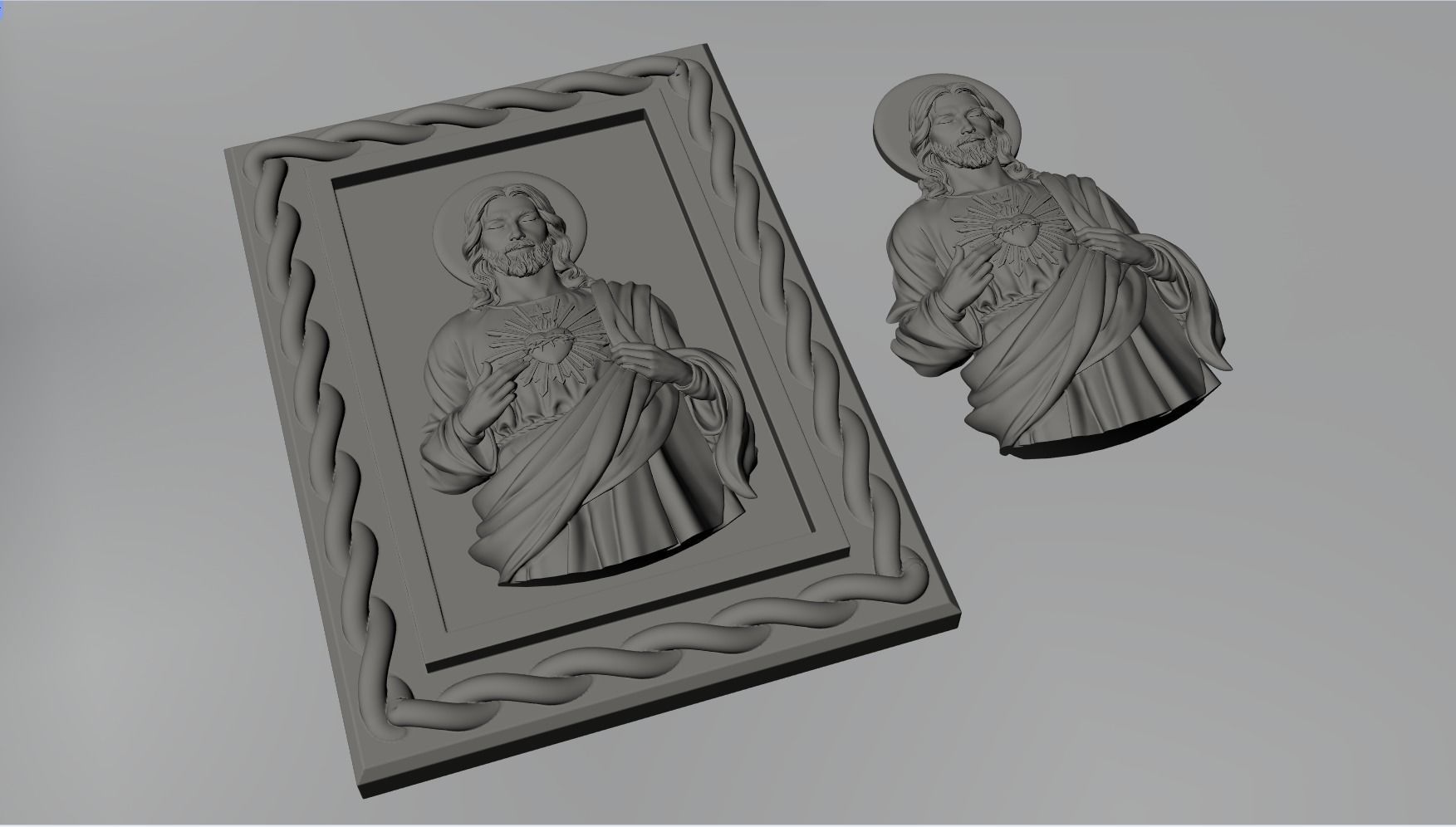 Sacred heart pendant  3D print model_2