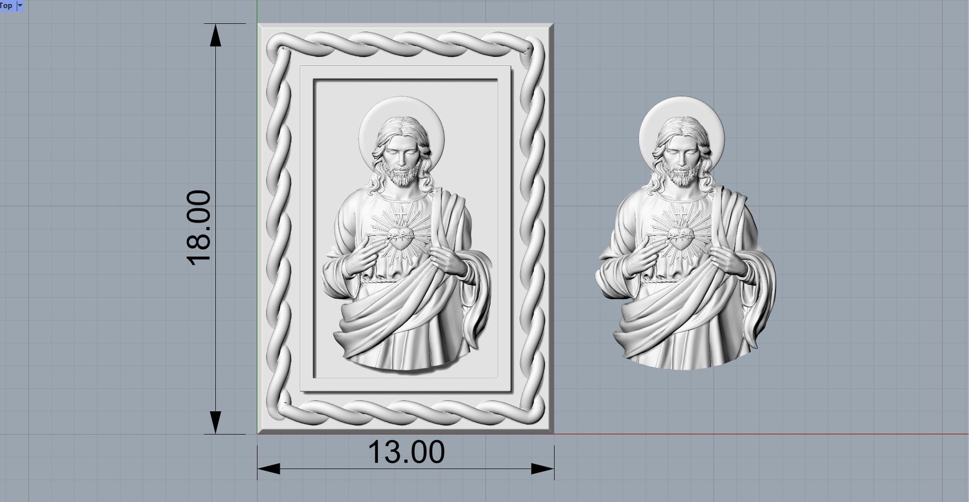 Sacred heart pendant  3D print model_1