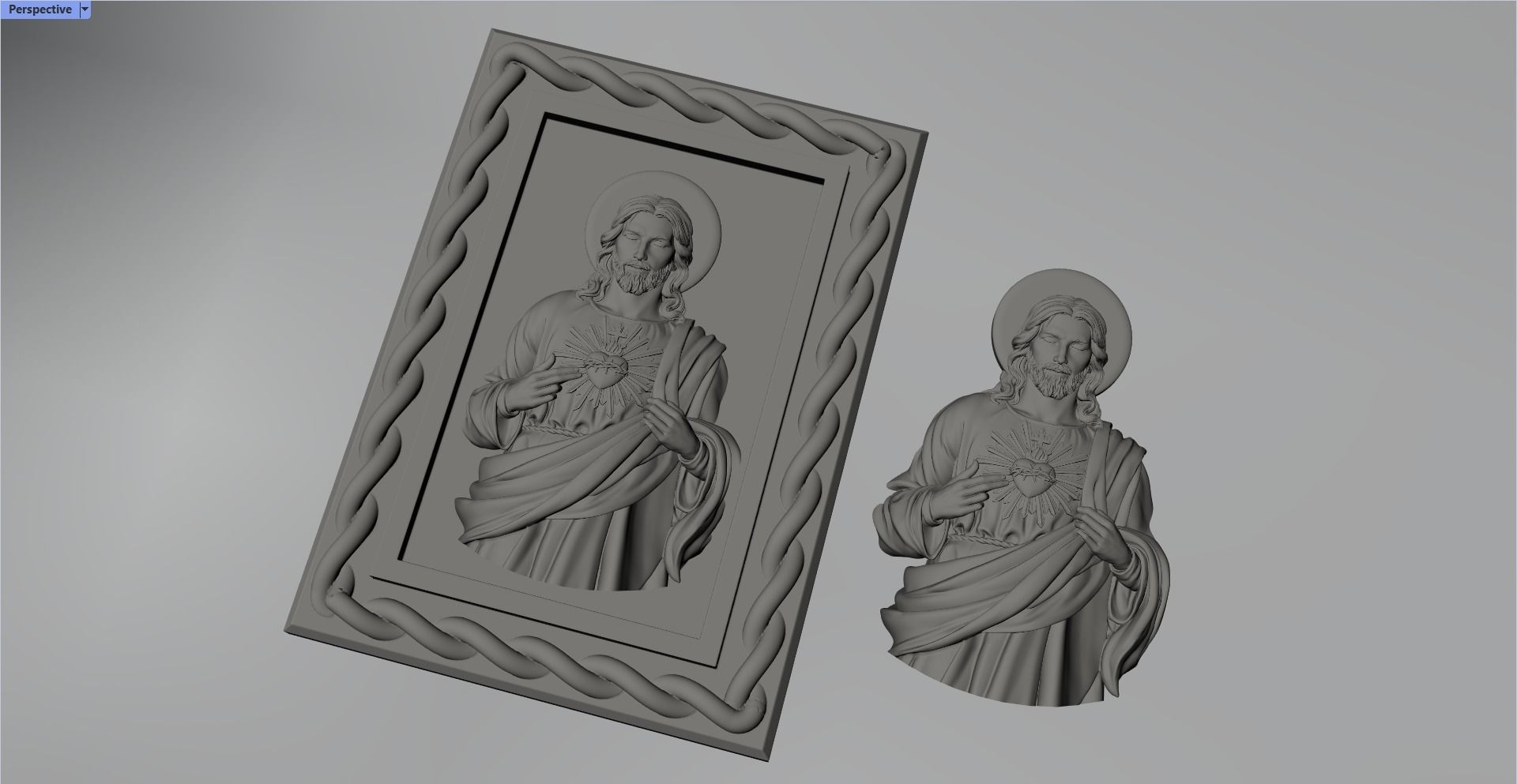 Sacred heart pendant  3D print model_8