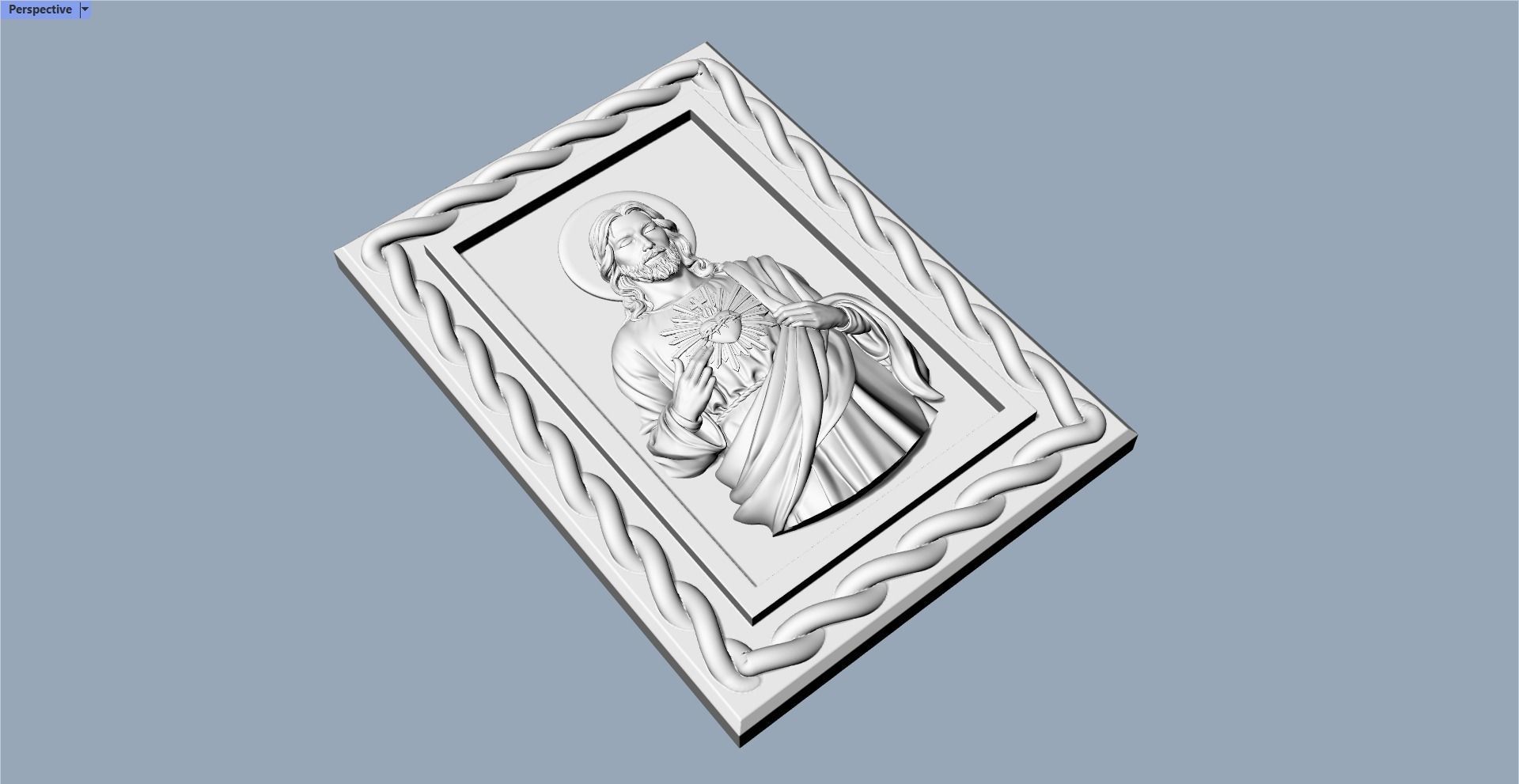 Sacred heart pendant  3D print model_6