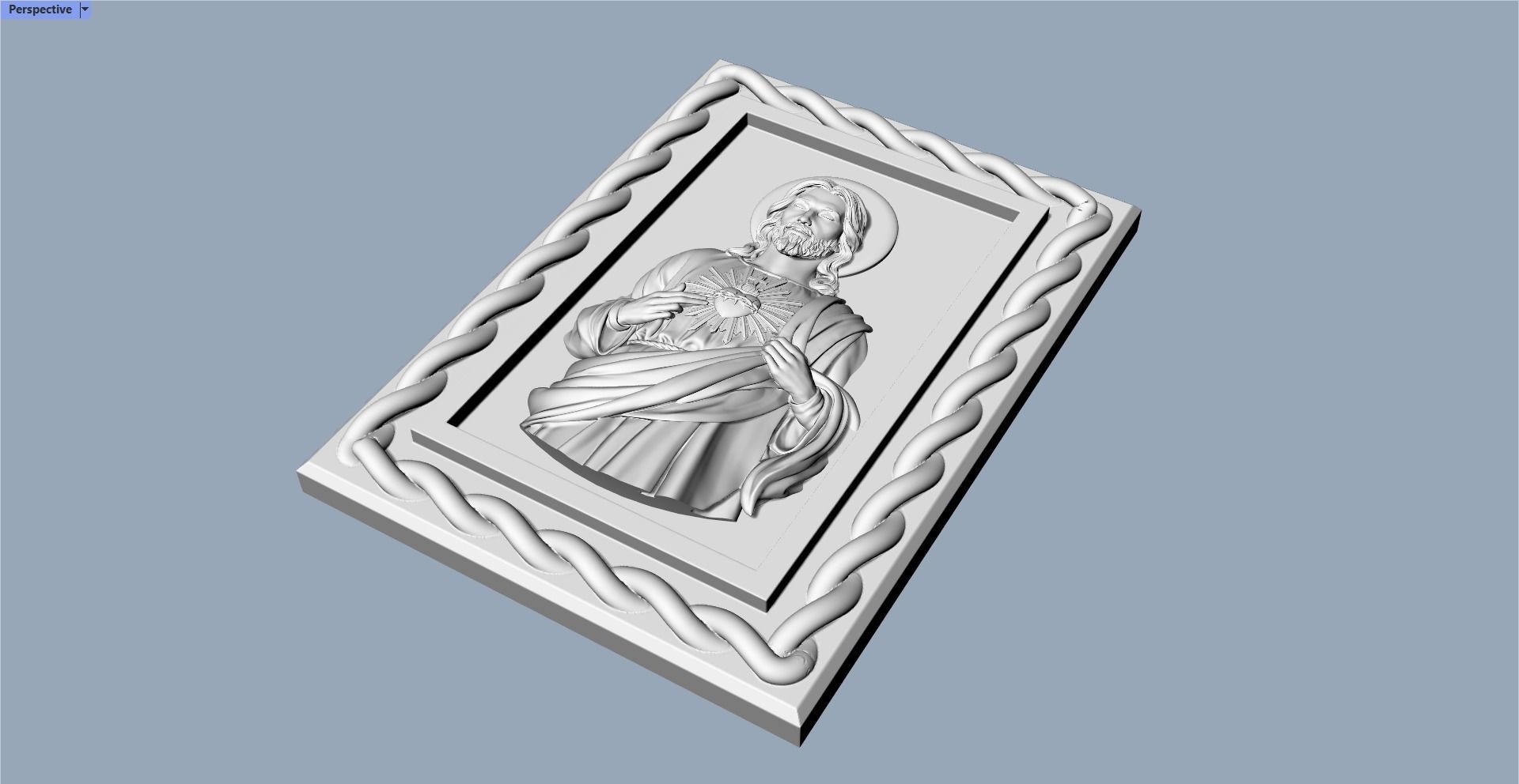 Sacred heart pendant  3D print model_5