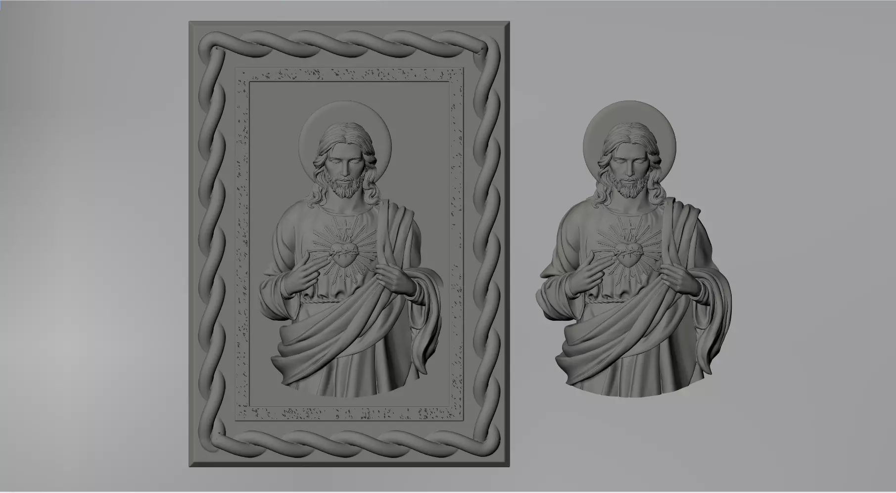 Sacred heart pendant  3D print model_0