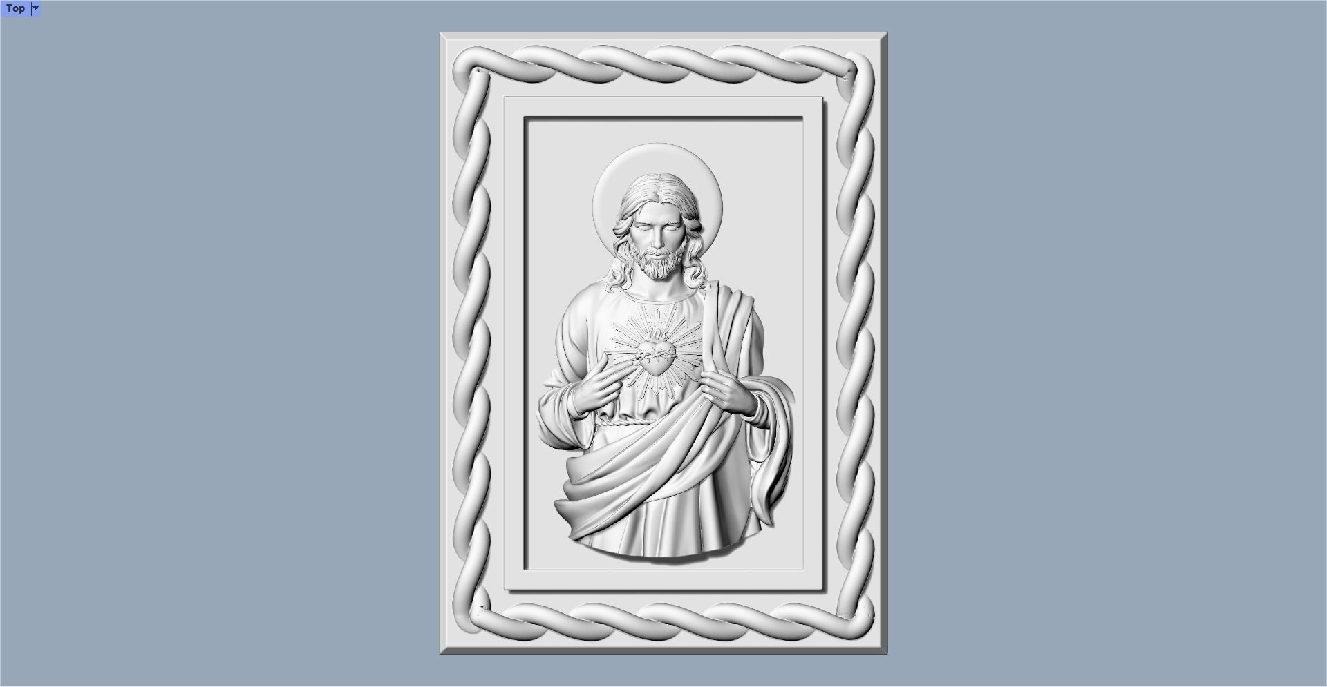 Sacred heart pendant  3D print model_3