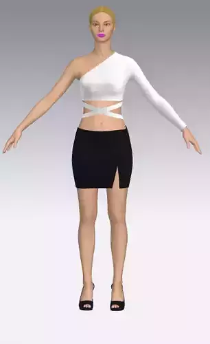 white color and black color blouse and skirt 