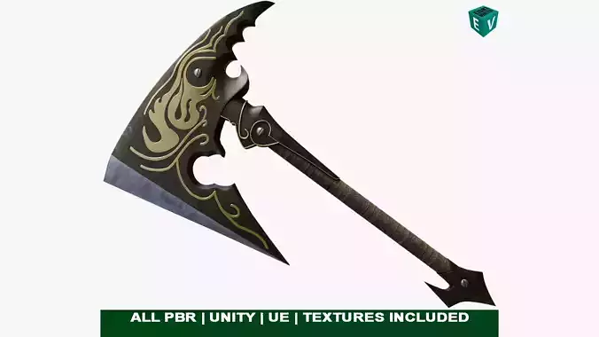 Battle Axe13 All PBR Unity UE Textures Included Low-poly 3D model
