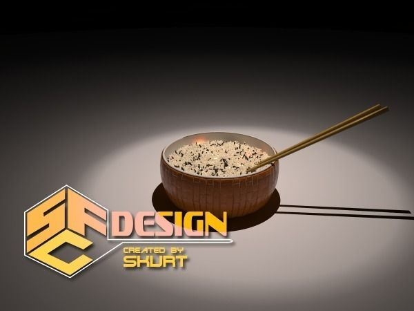 Reisschuessel - rice cup 3D model