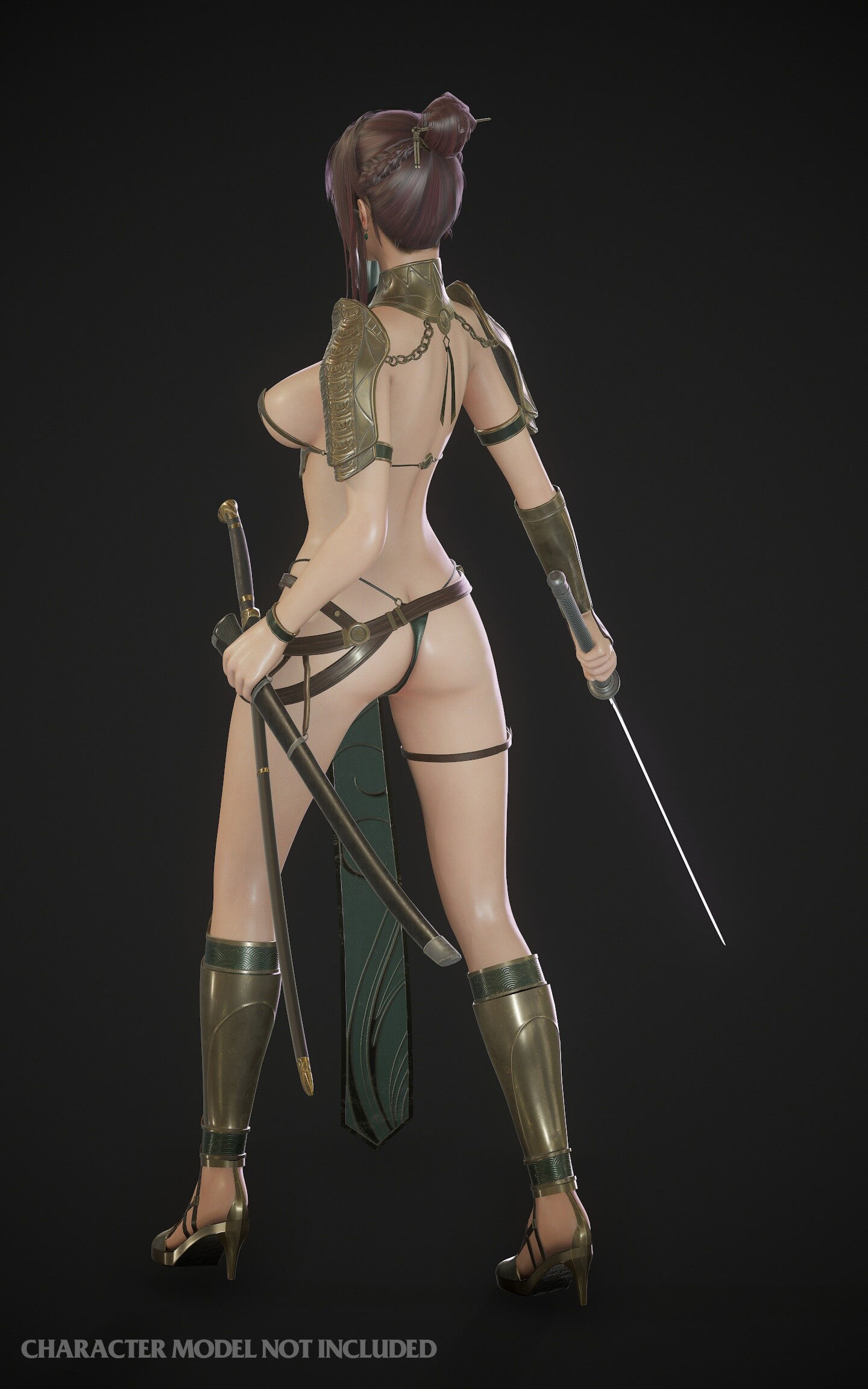 Bladedancer Mercenary Armor  - Game Ready Free low-poly 3D model_7