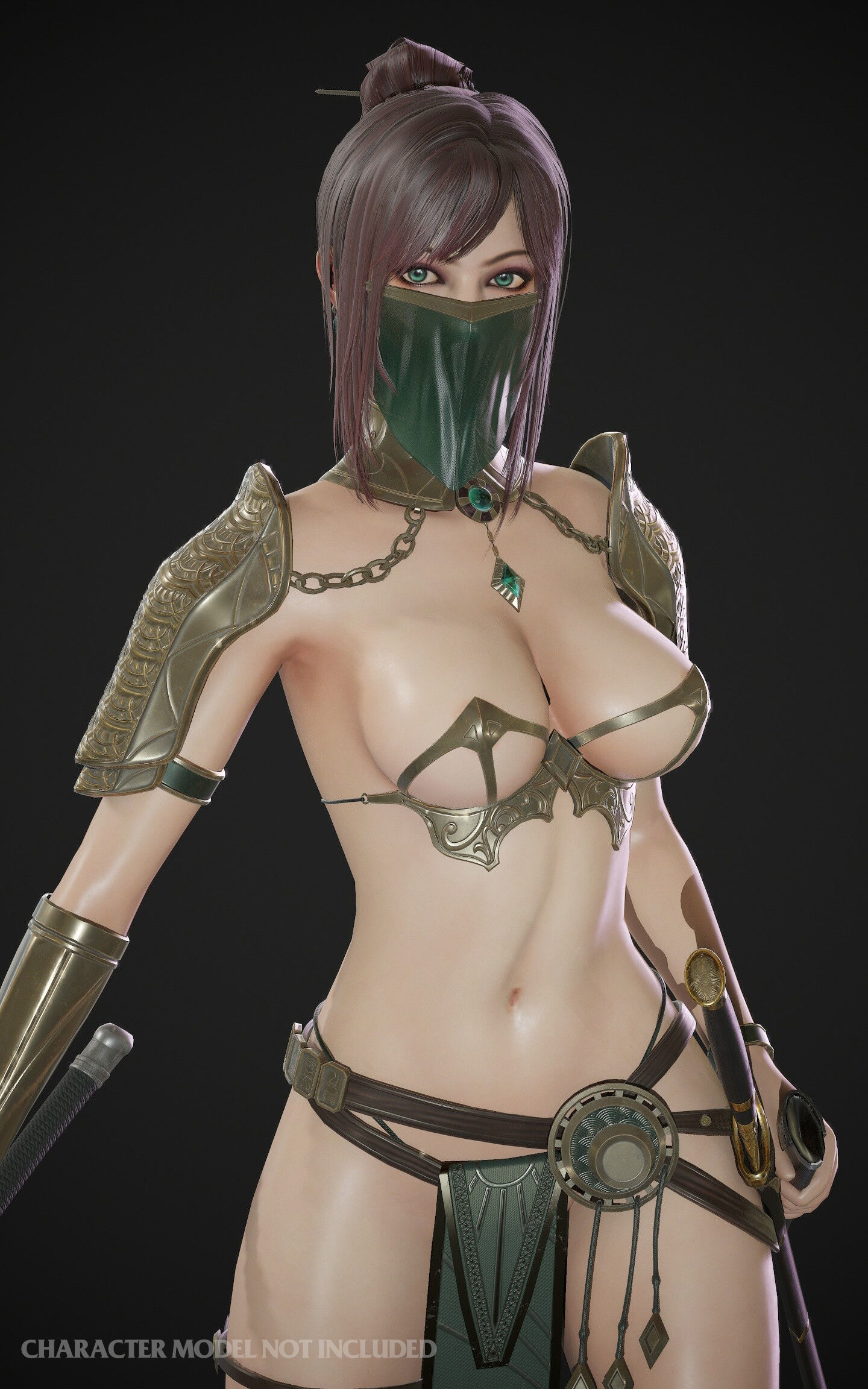 Bladedancer Mercenary Armor  - Game Ready Free low-poly 3D model_5