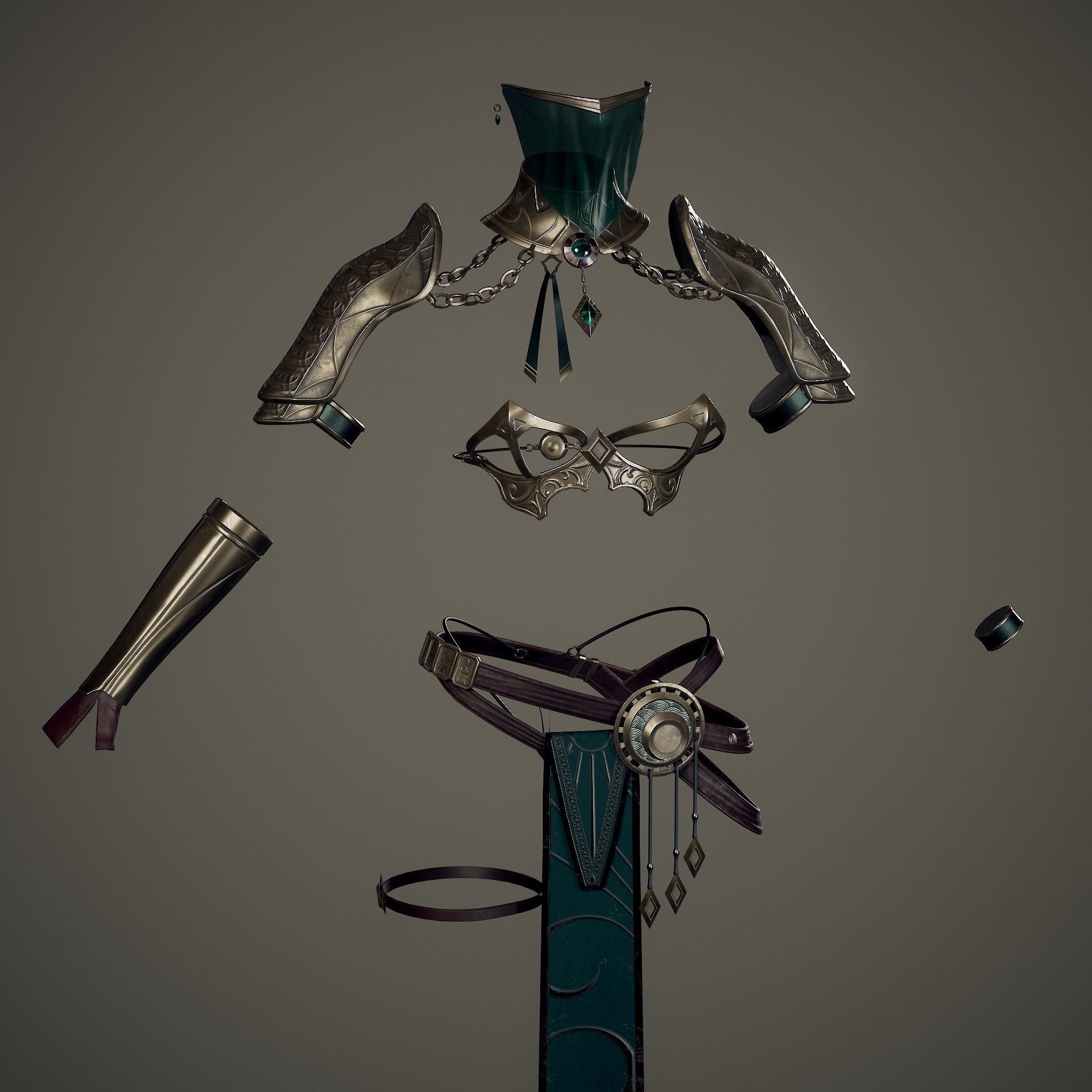 Bladedancer Mercenary Armor  - Game Ready Free low-poly 3D model_1