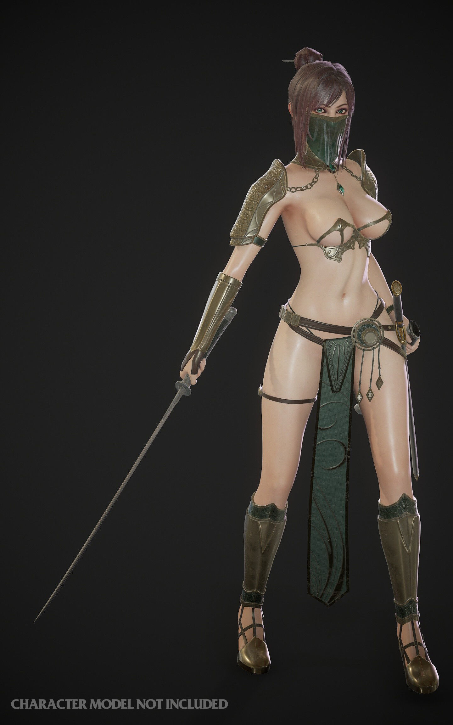 Bladedancer Mercenary Armor  - Game Ready Free low-poly 3D model_6