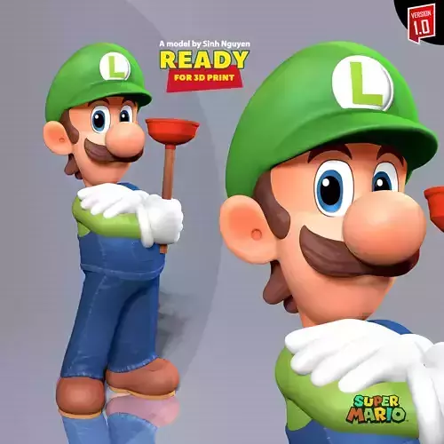 Luigi - The Super Mario Bros 3D print model