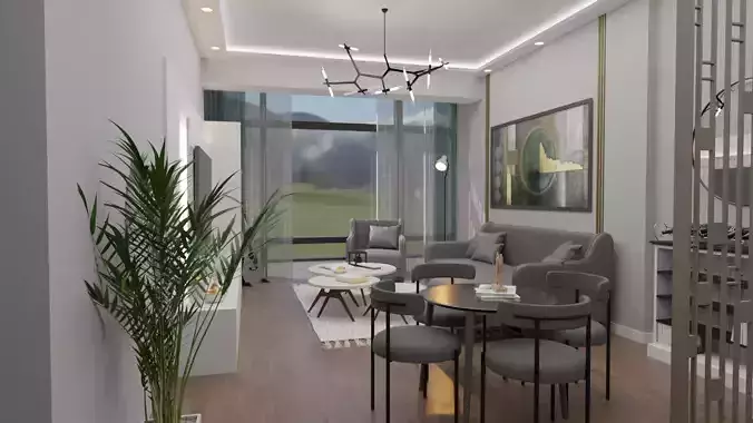Living Room Interior 3D 