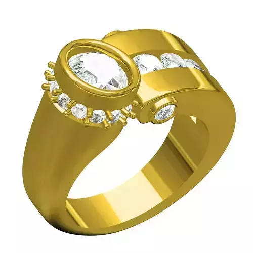 Amazing Round Diamond Mens Ring