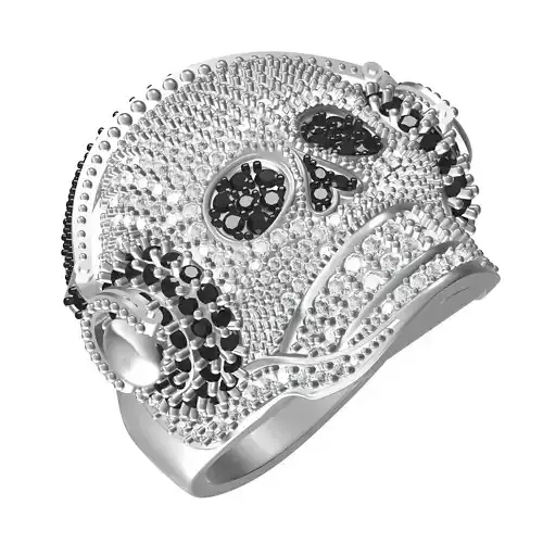 Skull with Headphone Hip Hop Ring
