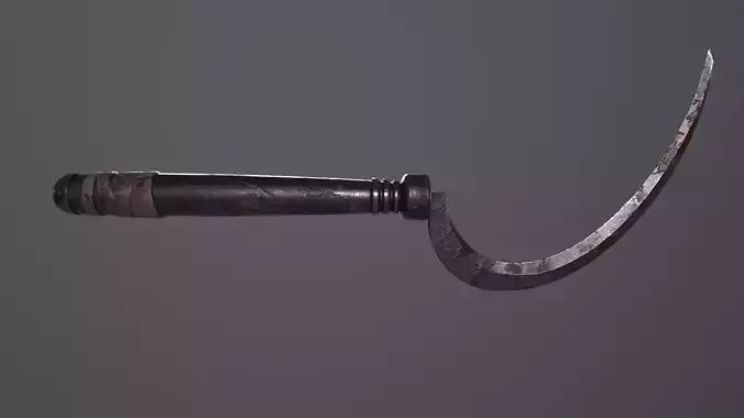 medieval metal sickle weapon Free low-poly 3D model