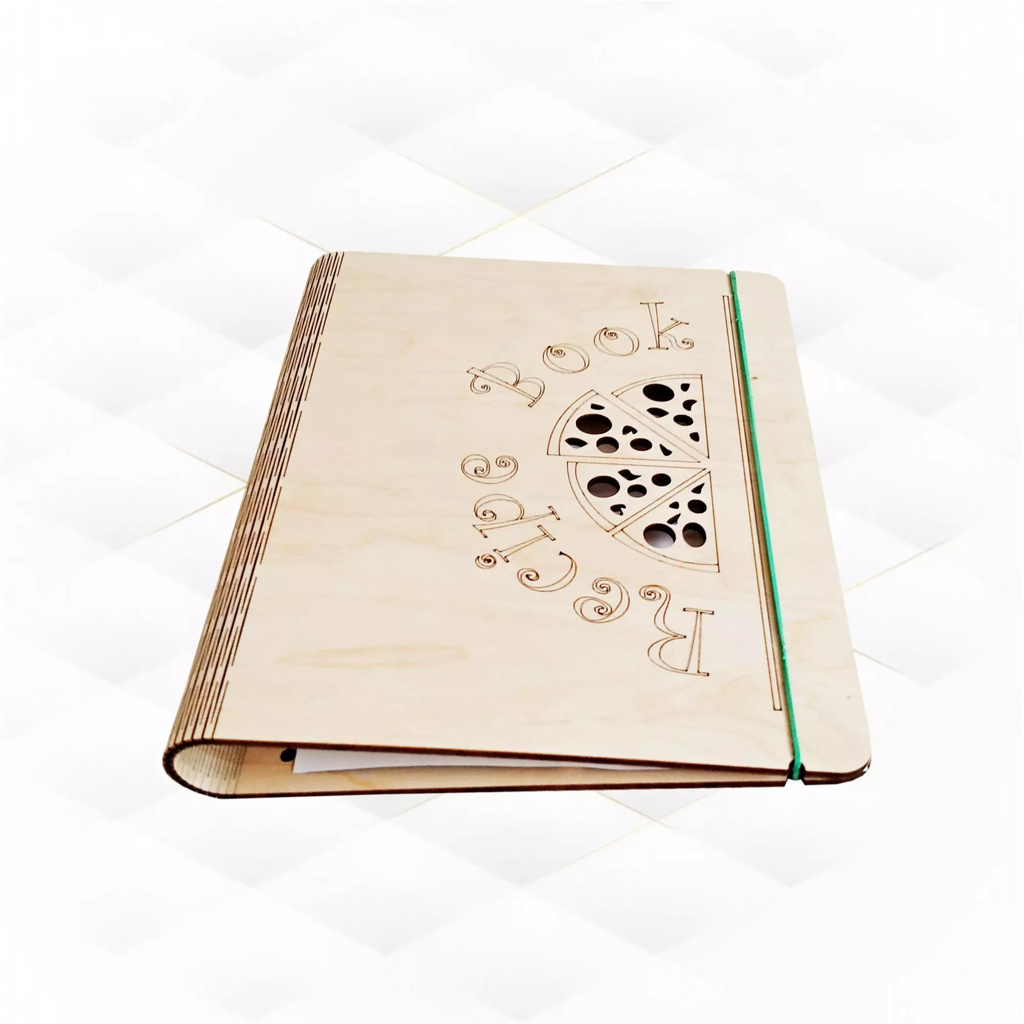 Gift recipe boook with pattern pizza cutting laser file 3D print model