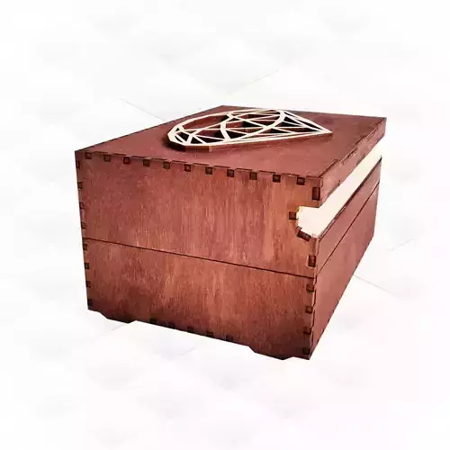 Gift jewelry box diamond pattern laser cut design