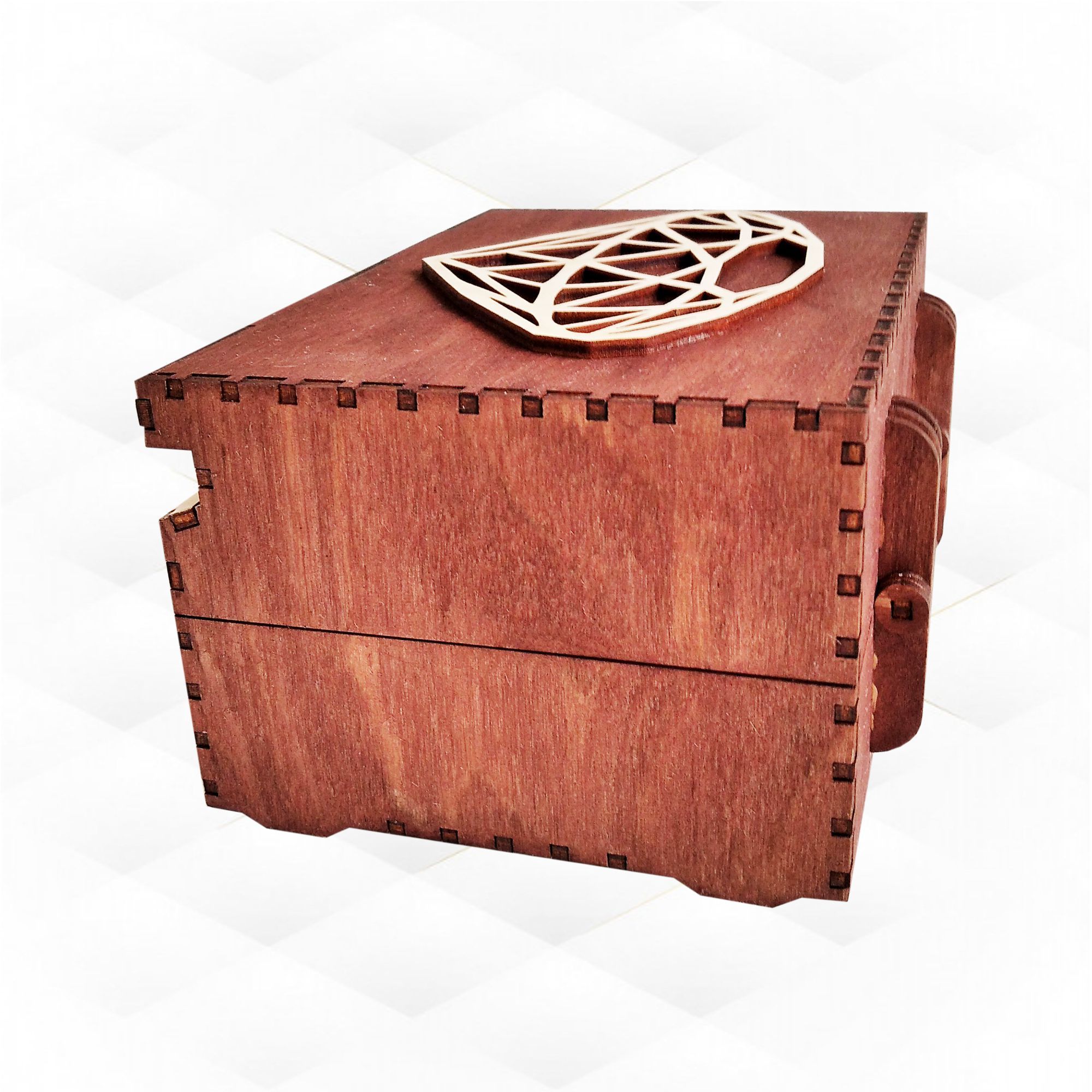 Gift jewelry box diamond pattern laser cut design 3D print model_4