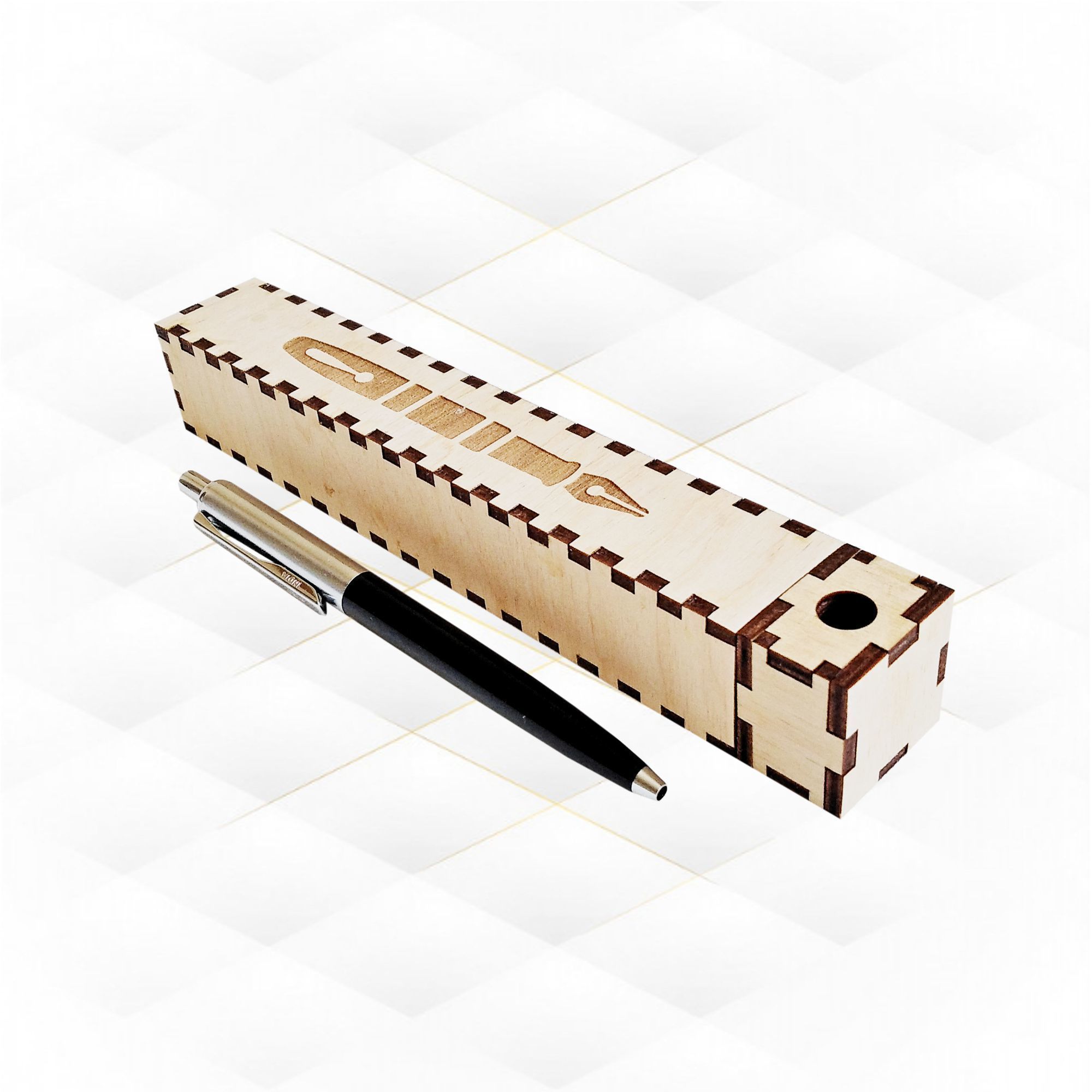 Sliding gift box for pen svg dxf  template for laser cut 3D print model_5